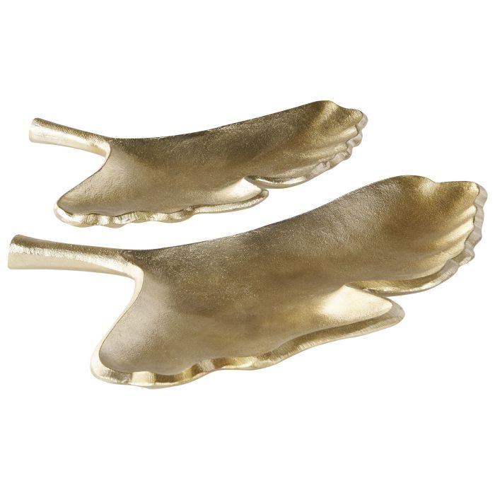 Trinket Dish Set Ginkgo Leaf Gold