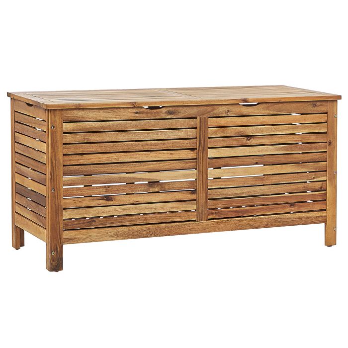 Garden Storage Box 130 x 64 cm Light Wood RIVIERA