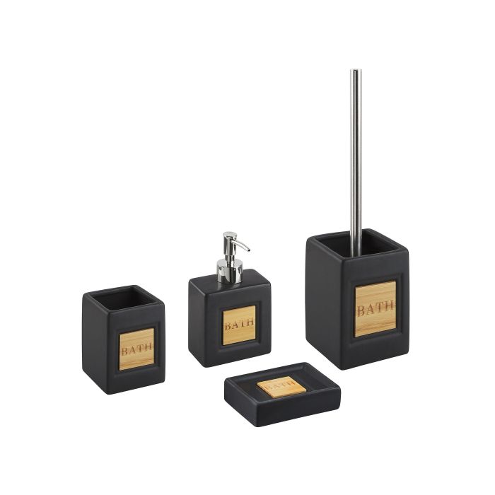 Ceramic 4-Piece Bathroom Accessories Set Black KOUROU