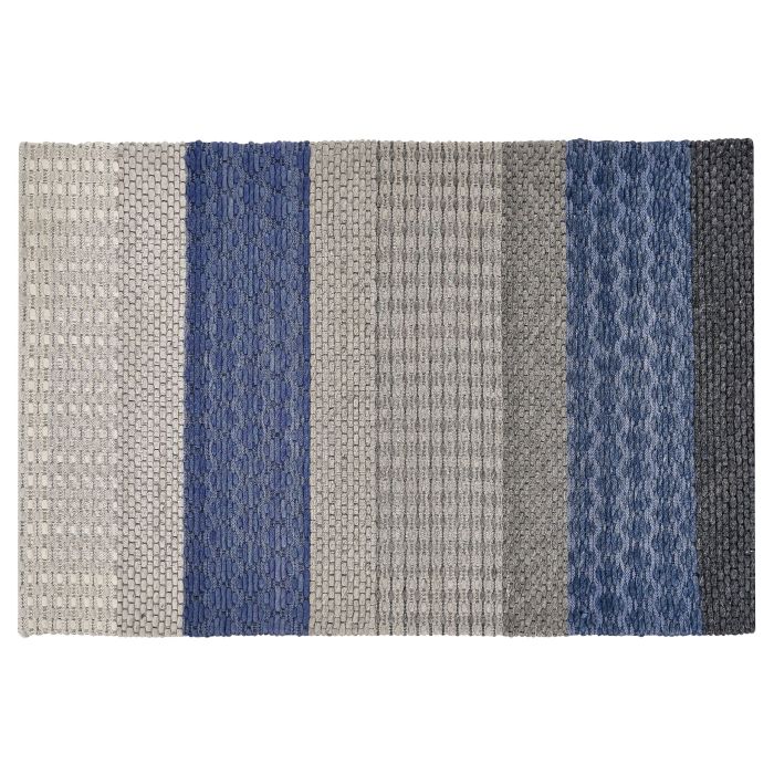 Wool Area Rug 140x200cm Blue and Grey