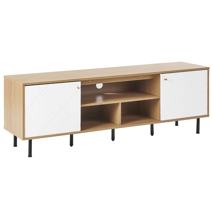 TV Stand Light Wood with White PALMER
