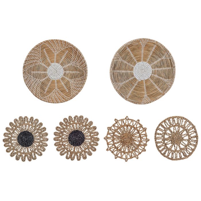 Set of 6 Seagrass Wall Decor Natural PINTANO