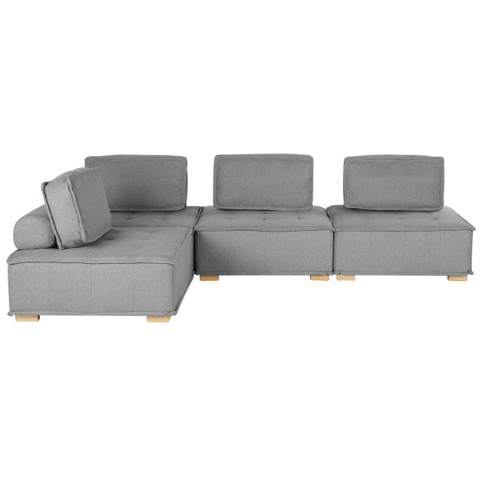 4 Seater Modular Fabric Corner Sofa Grey TIBRO