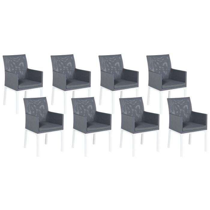 Set of 8 Garden Chairs Grey BACOLI