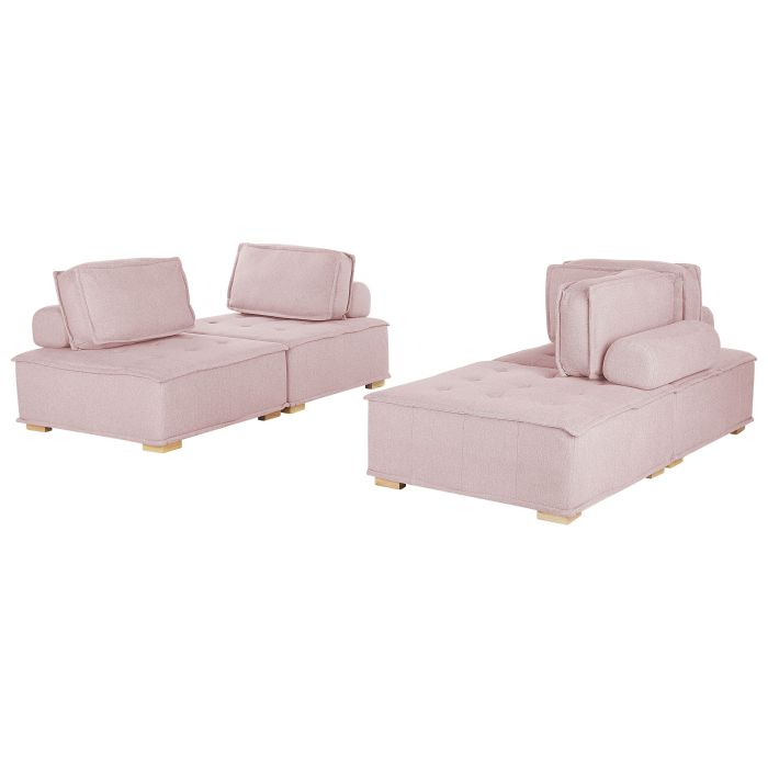 Modular Fabric Sofa Set Pink TIBRO