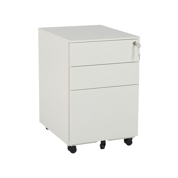 3 Drawer Metal Storage Cabinet Off-White CAMI