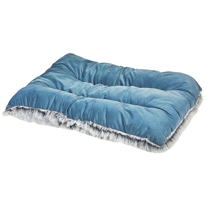 Velvet Dog Bed 90 x 60 cm Blue ERGANI