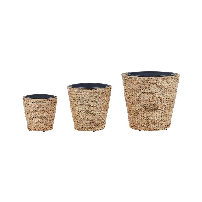 Set of 3 Water Hyacinth Plant Pots Natural PLAKA