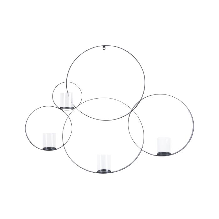 Metal Wall Candle Holder 80cm Black