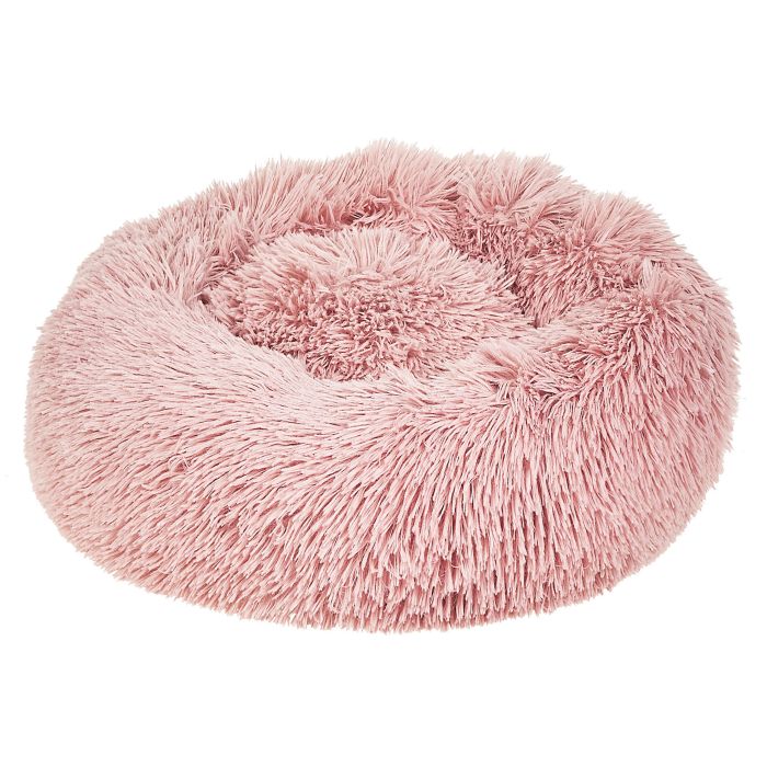 Faux Fur Pet Bed ø 50 cm Pink KULU