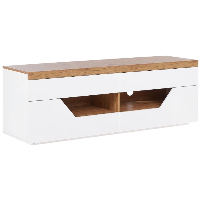 TV Stand White with Light Wood CHEVAL