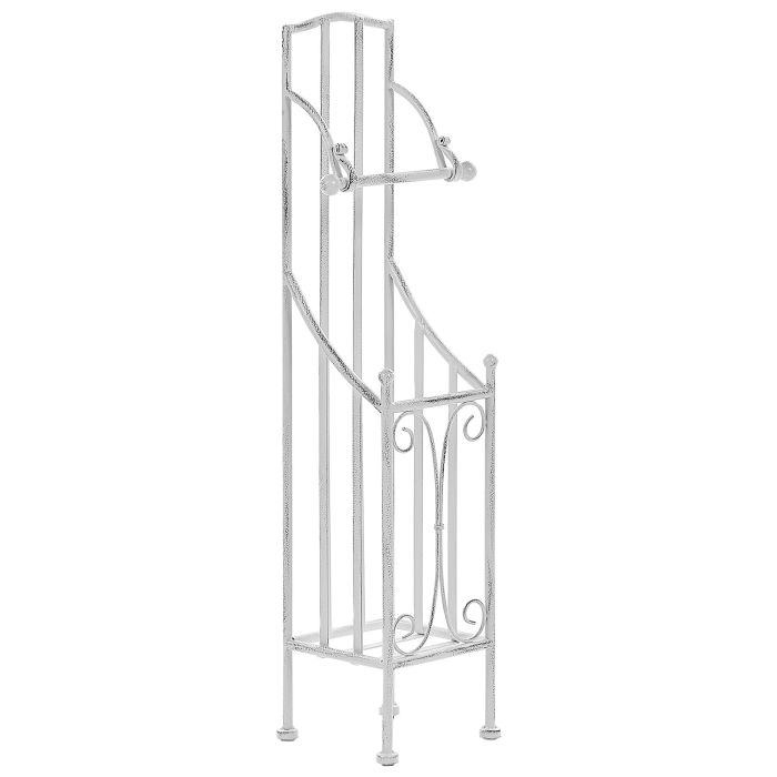 Freestanding Metal Toilet Paper Holder White BRISA
