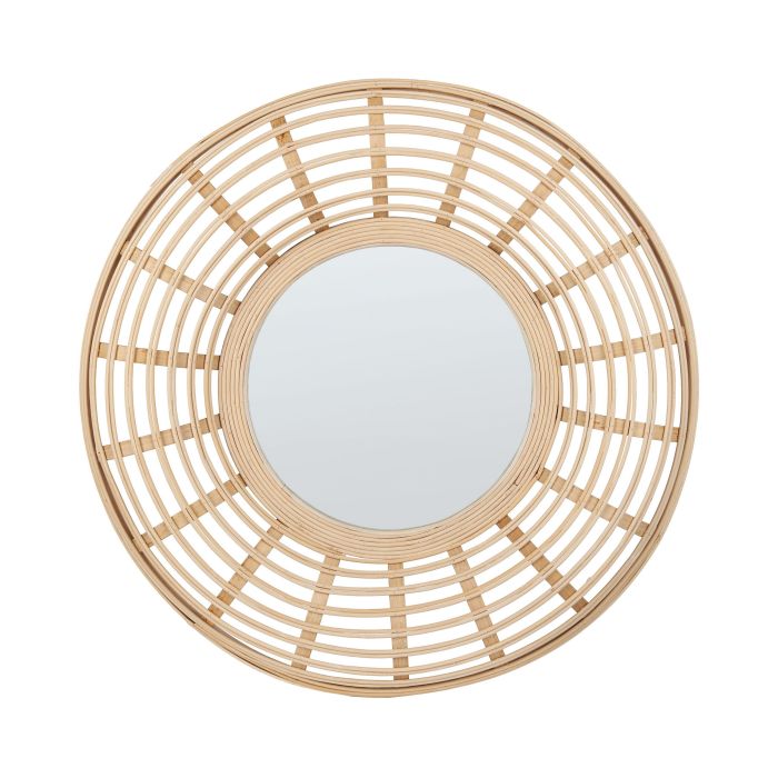 Bamboo Round Wall Mirror 60cm Natural