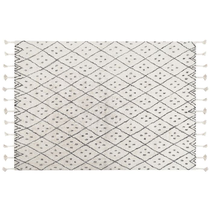 Cotton Area Rug 160x230cm Black and White