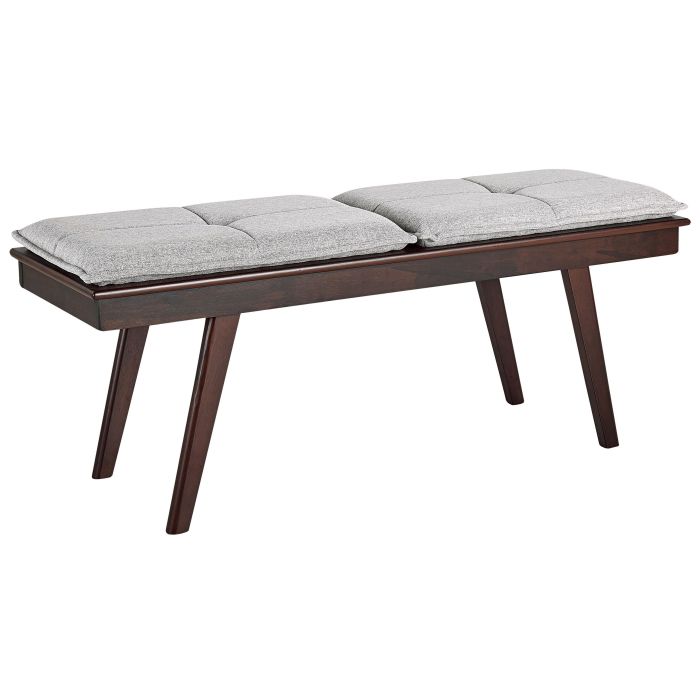 Dining Bench with Cushions Dark Wood EXTON