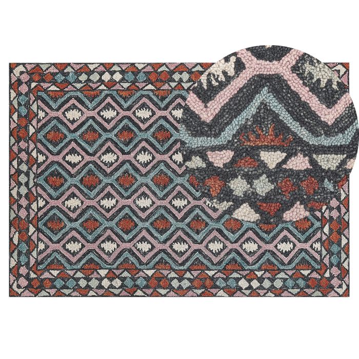 Wool Area Rug 140x200cm Multicolour