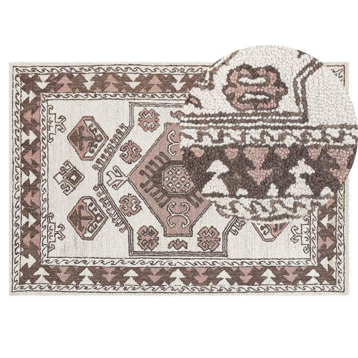 Wool Area Rug 140x200cm Multicolour