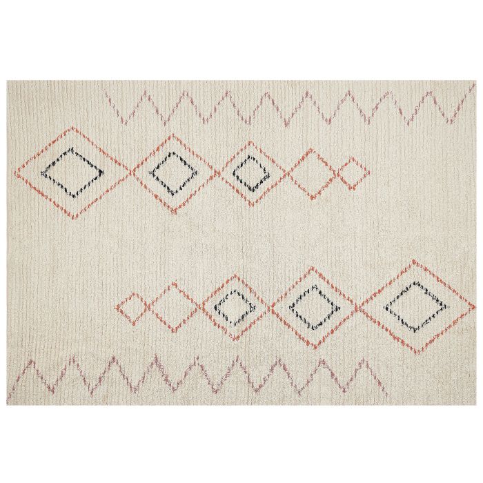 Cotton Area Rug 160x230cm Beige