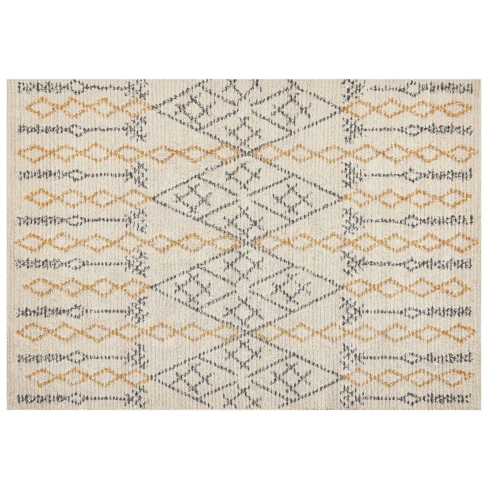 Cotton Area Rug 160x230cm Beige and Yellow