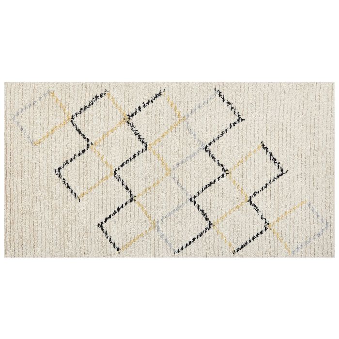 Cotton Area Rug 80x150cm Beige