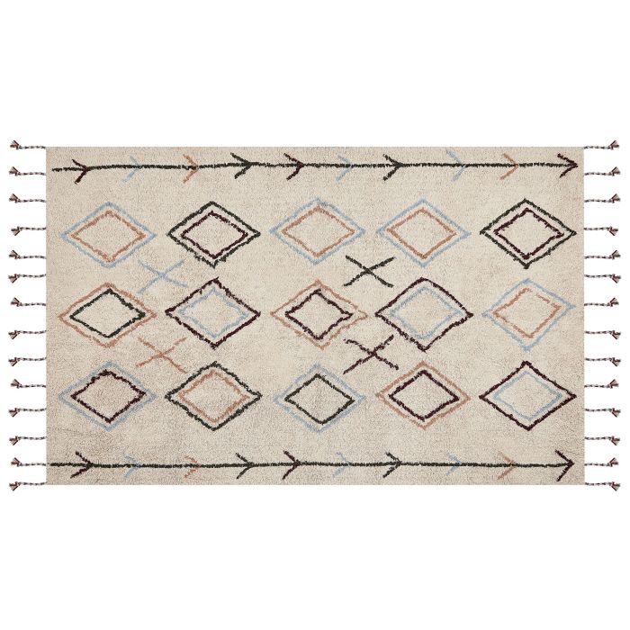 Cotton Area Rug 140x200cm Beige