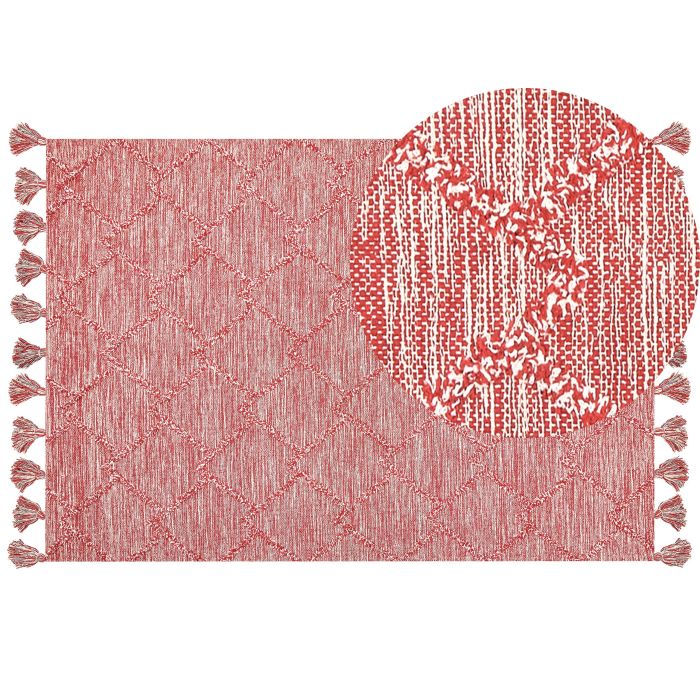 Cotton Area Rug 160x230cm Red