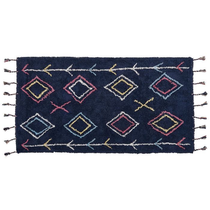 Cotton Area Rug 80x150cm Black