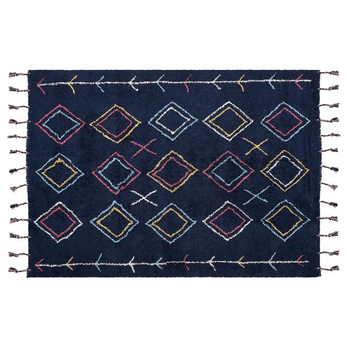 Cotton Area Rug 140x200cm Black