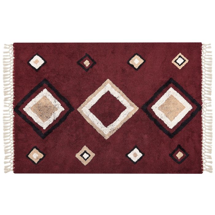 Cotton Area Rug 160x230cm Red