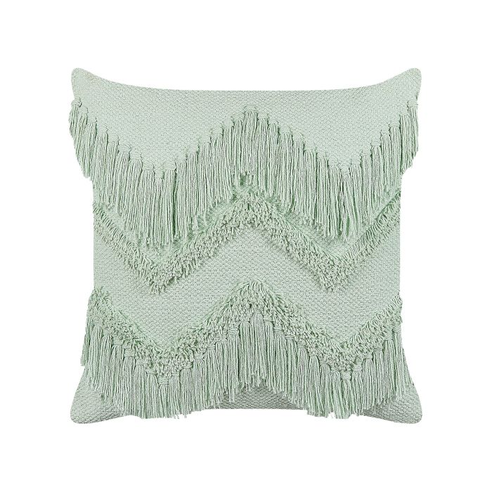 Cotton Cushion with Tassels 45x45cm Light Green