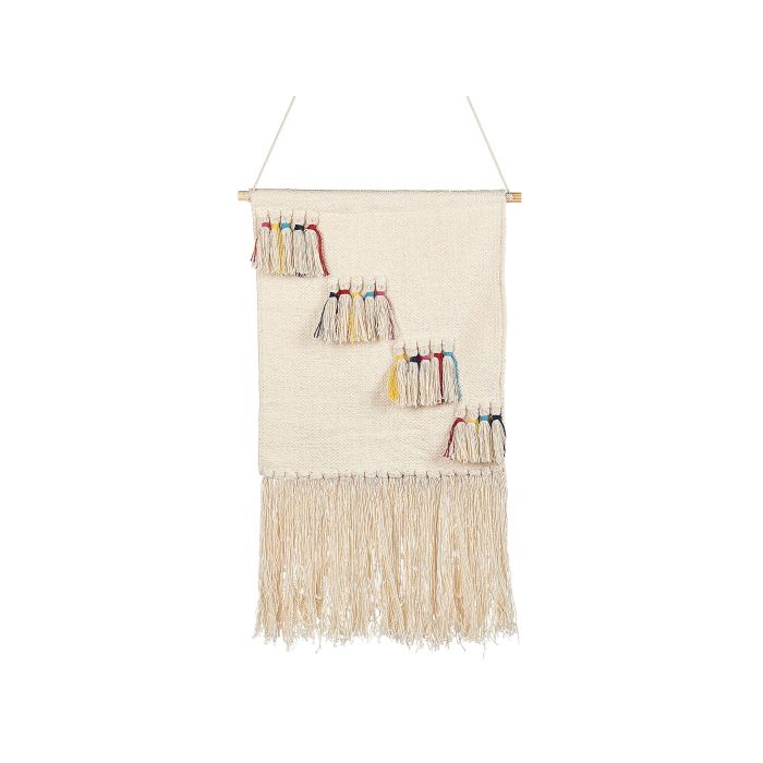 Cotton Macramé Wall Hanging Beige BUREWALA