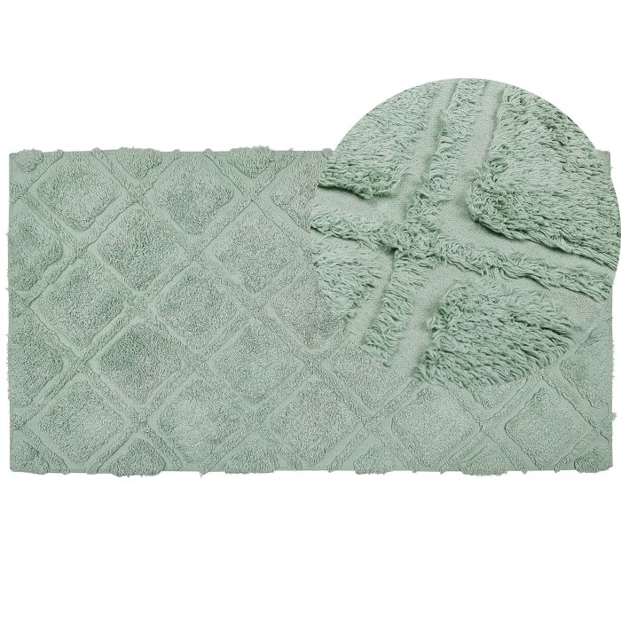 Cotton Area Rug 80x150cm Green
