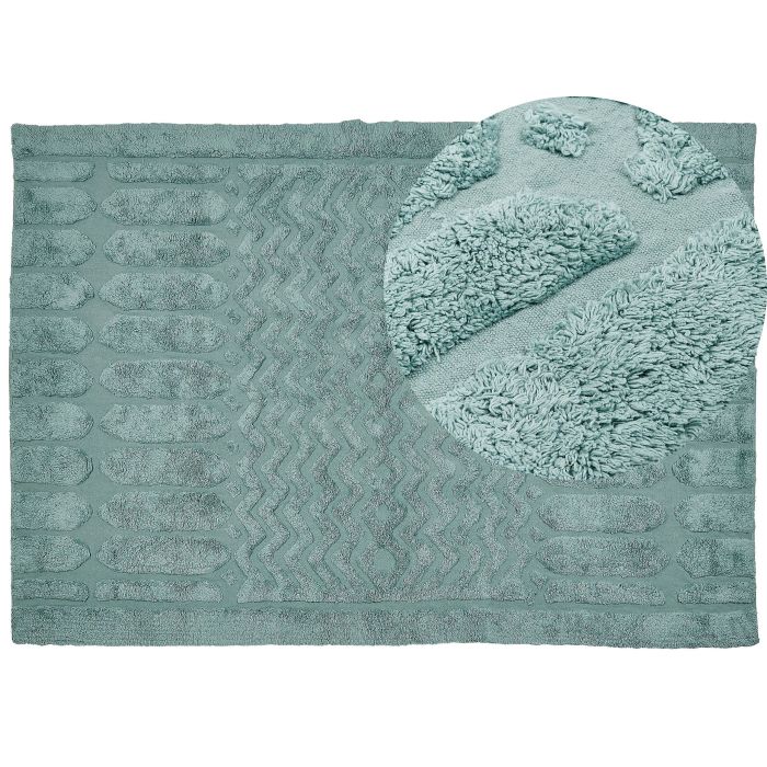 Cotton Area Rug 160x230cm Mint