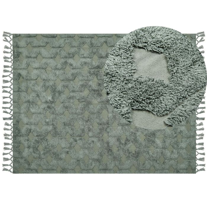Cotton Area Rug 160x230cm Green