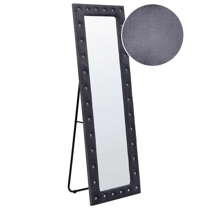 Velvet Standing Mirror 50x150cm Dark Grey