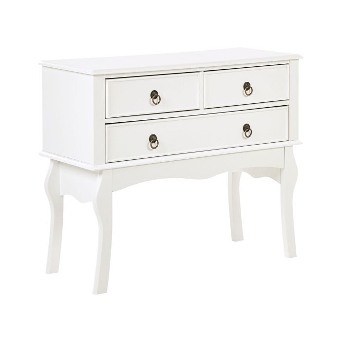 3 Drawer Console Table White LAMAR