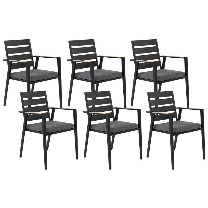 Set of 6 Garden Chairs Black TAVIANO