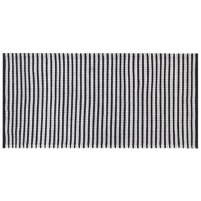 Cotton Area Rug 80x150cm White and Blue