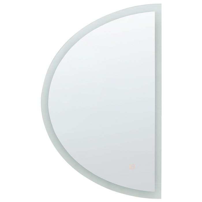 Half-Round LED Wall Mirror 80cm Silver