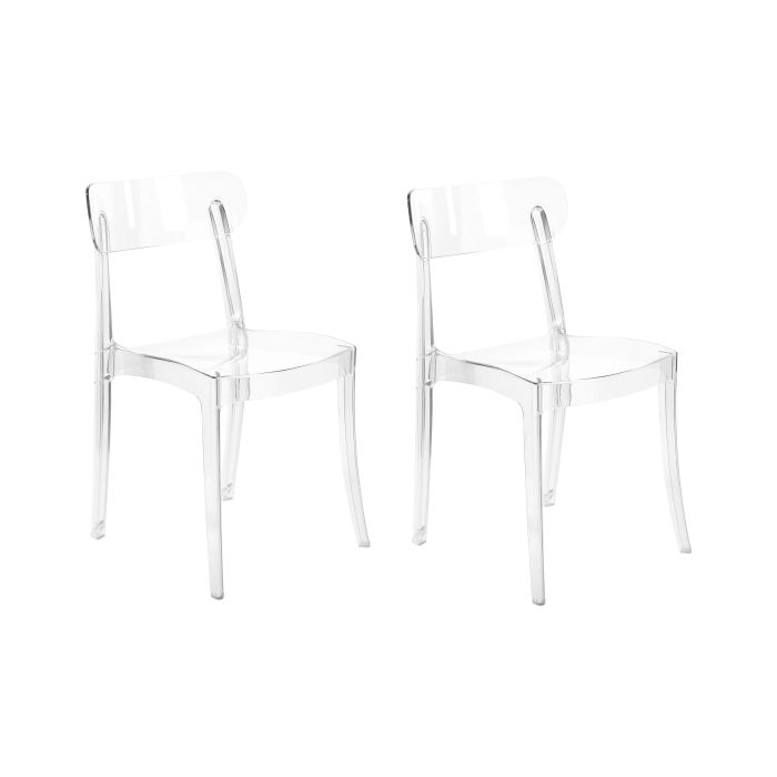 Set of 2 Dining Chairs Transparent COVINGTON