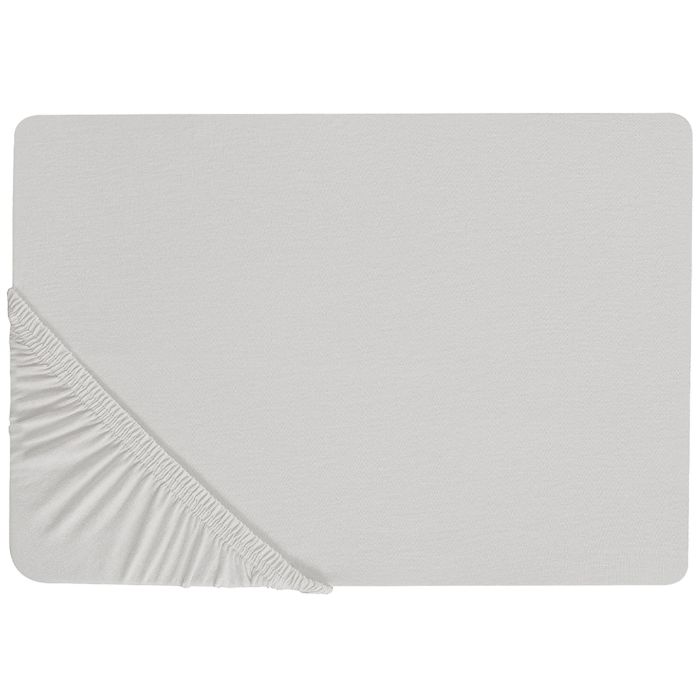 Cotton Fitted Sheet 90 x 200 cm Light Grey JANBU