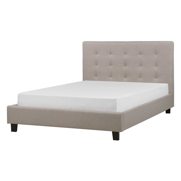 Fabric EU Double Size Waterbed Light Grey LAROCHELLE