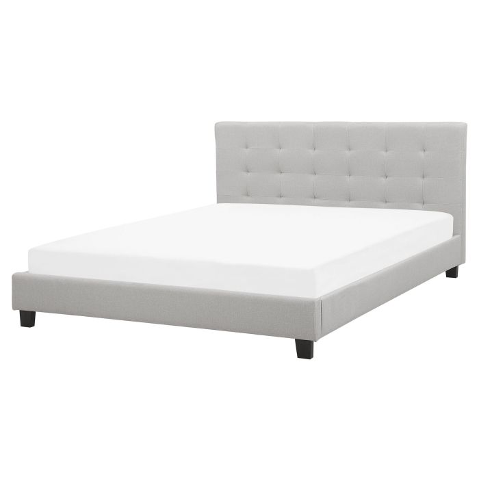 Fabric EU King Size Waterbed Light Grey LA ROCHELLE