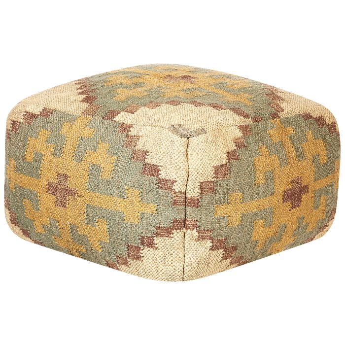 Jute Pouffe 50 x 50 cm Multicolour SARON