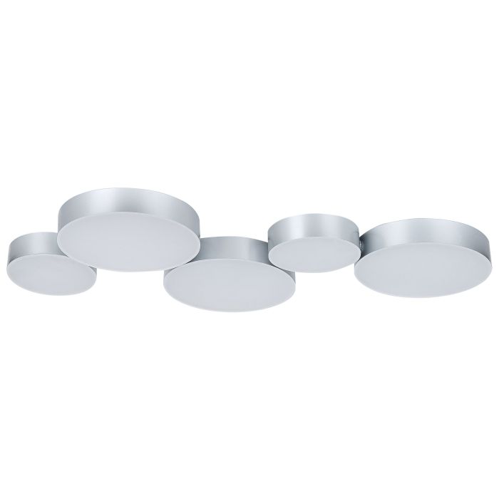5 Light Metal LED Ceiling Lamp Silver LUGA
