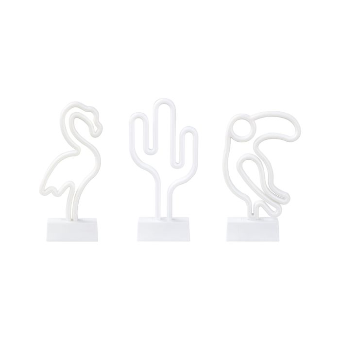 Set of 3 Neon LED Signs Multicolour MABEL
