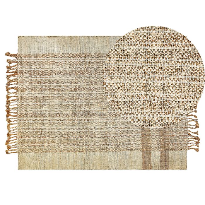 Jute Area Rug 140x200cm Beige