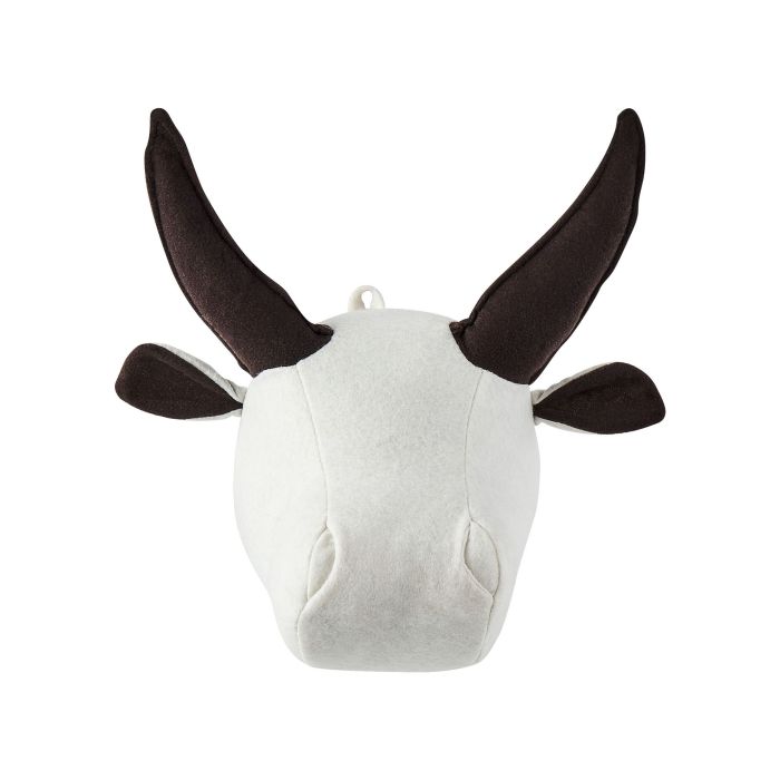 Plush Animal Head Wall Décor Bull White GEOFFREY