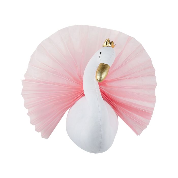 Plush Animal Head Wall Décor Swan White ODETTA