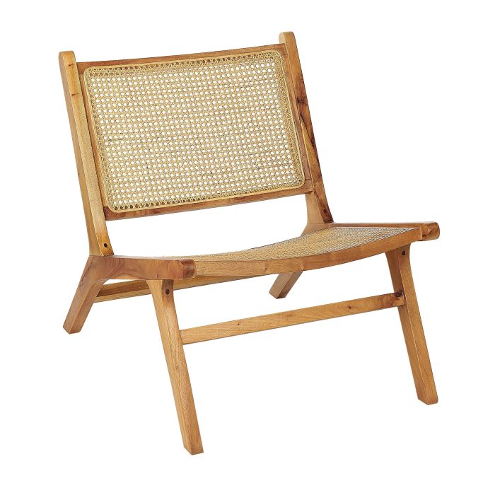 Wooden Chair with Rattan Braid Light Wood MIDDLETOWN